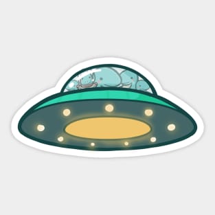 Ufo, Dinosaur, T-rex, Dino Sticker